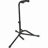 Musician''s Gear Electric Acoustic And Bass Guitar Stand Black Photos