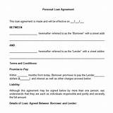 Private Car Loan Agreement Template Images