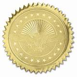 Gold Foil Seals For Certificates Photos