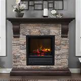 Rustic Stone Electric Fireplace Pictures