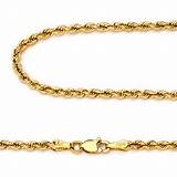 14k Yellow Gold Rope Chain Necklace Pictures