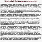 Full Coverage Car Insurance Photos