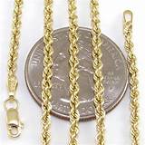 14k Yellow Gold Rope Chain Necklace Pictures