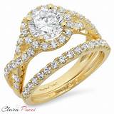 Gold Band Diamond Engagement Ring Images