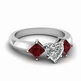 Images of White Gold Ring With Ruby Stone
