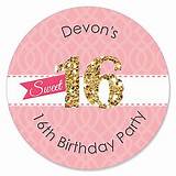 Pictures of Personalized Sweet 16 Stickers