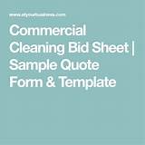 Pictures of Commercial Cleaning Bid Sheet