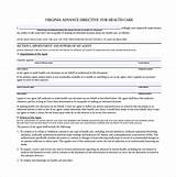 Virginia Medical Directive Form Images