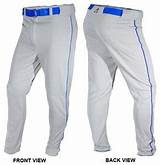 Youth Grey Baseball Pants With Blue Piping Images