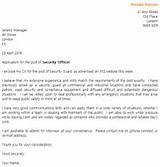 Letter Of Application Security Guard
