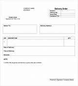 Sample Of Delivery Order Form