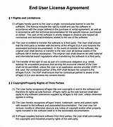 Pictures of User License Agreement
