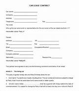 Auto Lease Contract Form Pictures