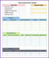 Travel Itinerary Templates Excel Photos