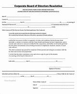 Certificate Of Corporate Resolution Template