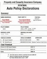 Auto Insurance Declaration Page
