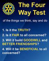 Photos of Four Way Test Rotary