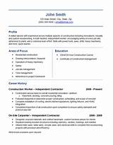 Images of Contractor Resume Template