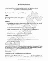 Limited Liability Company Operating Agreement Template Pictures