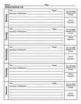 Photos of Reading Logs For Middle School Pdf