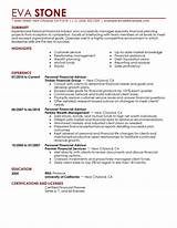 Financial Services Resume Template Pictures