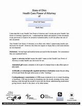 Ohio Medical Power Of Attorney Form Free Pictures