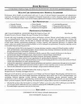 Healthcare Management Resume Sample