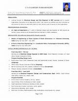 Resume Format For Electrical Design Engineer