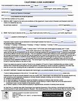 Pictures of Sample California Residential Lease Agreement