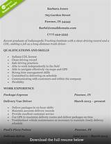 Truck Driver Qualifications Resume
