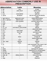 Medication Terminology Abbreviations And Symbols Images