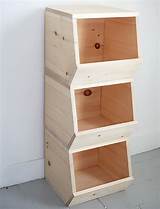 Wooden Storage Shelves With Bins
