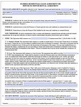 Free Florida Residential Lease Agreement Form Download Pictures