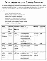 Project Management Communication Plan Sample Photos