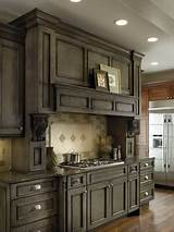 Grey Stained Wood Kitchen Cabinets Photos