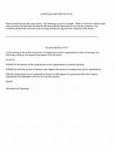 Board Of Resolution Letter