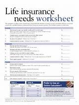 Images of Life Insurance Needs Analysis Worksheet
