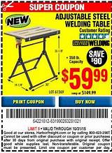 Pictures of Harbor Freight Welding Table Coupon