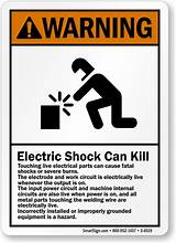 Photos of Electric Shock Warning Stickers