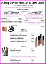 Makeup Application Price List Photos