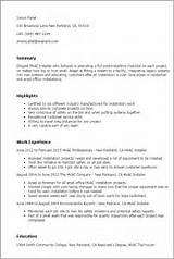 Pictures of Entry Level Hvac Technician Resume