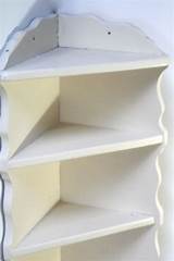 White Wood Corner Shelf Unit