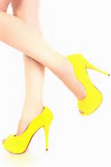 Photos of Yellow Peep Toe Heels