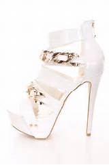 White And Gold Strappy Heels Pictures