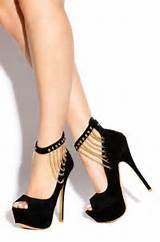 Black Heels Gold Chain Images