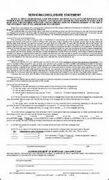Photos of Mortgage Servicing Disclosure Statement Form