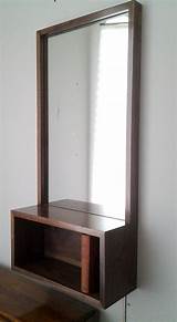 Mid Century Mirror With Shelf Pictures