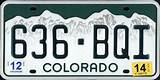 Colorado License Plate Registration Pictures