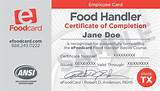 Online Food Handling Certificate Pictures