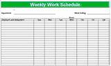 Pictures of Employee Weekly Work Schedule Template